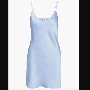 Aritzia Wilfred Only Slip Mini Dress Sz L Soft Iris